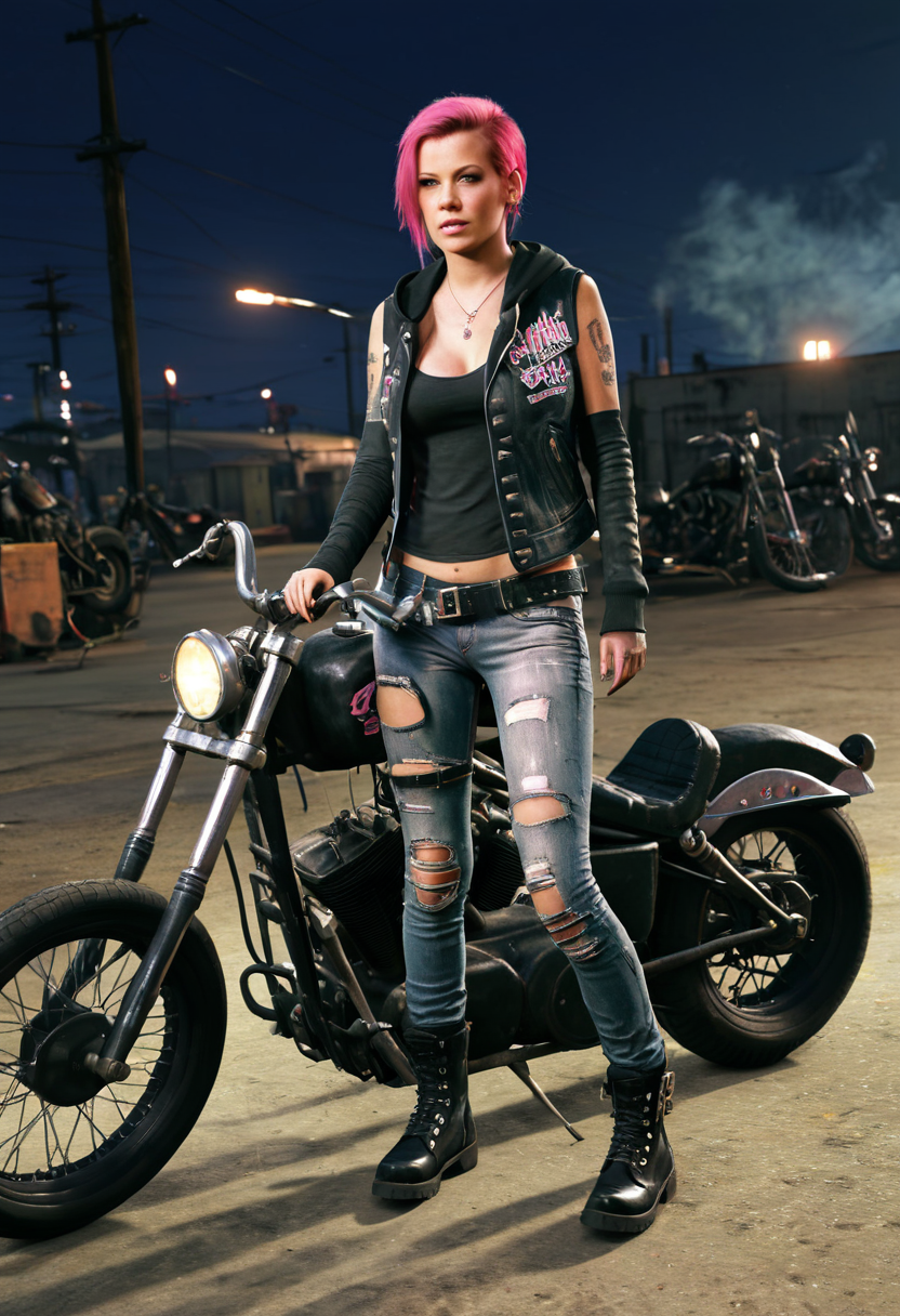 Jefa motera liderando un club outlaw